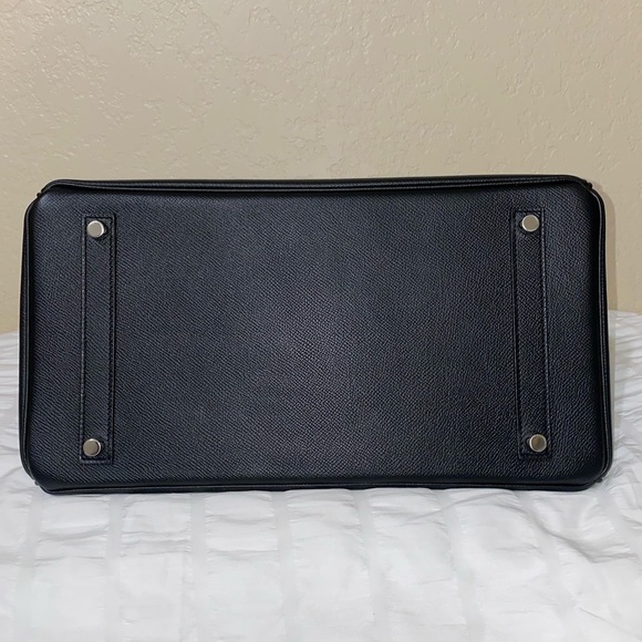 HP🎉RARE HERMÈS BIRKIN BRUSHED PALLADIUM HW EPSOM BLACK LEATHER 35 cm - Picture 7 of 16